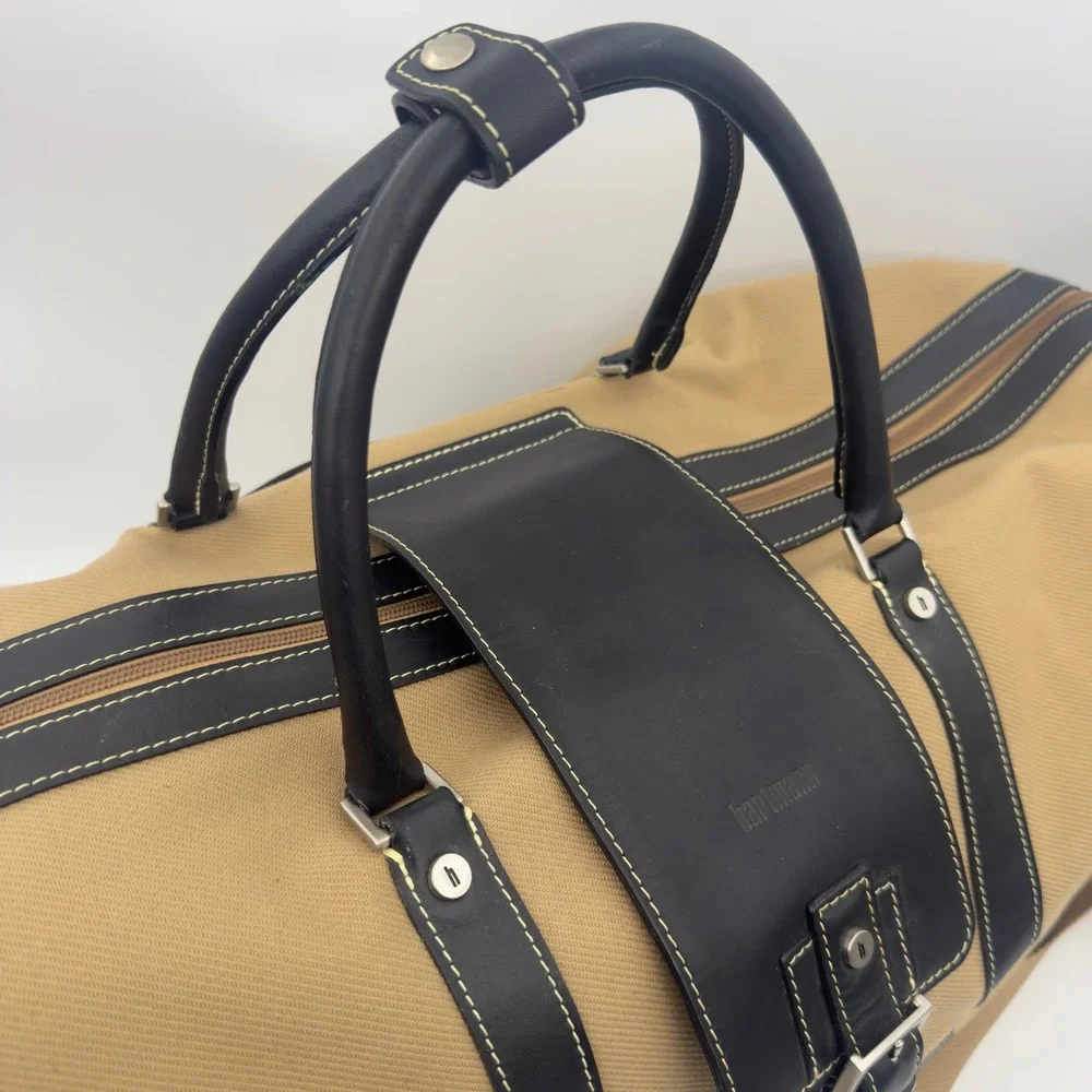 Hartmann Canvas Leather Duffle Bag Tan Black Large Travel Weekender